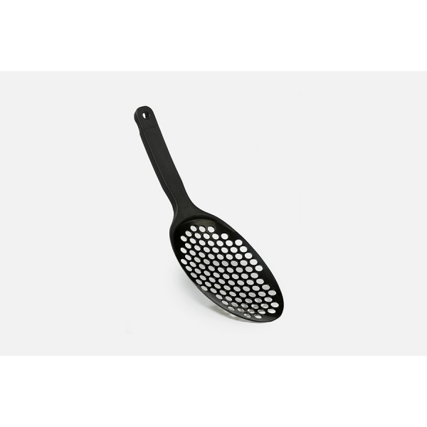 the in-built cat litter cleaning scoop of the sindesign poopoopeedo - silver circle pets